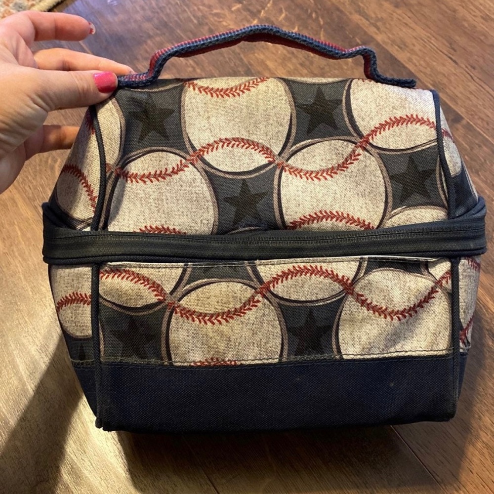 Pottery Barn baseball lunch box used
